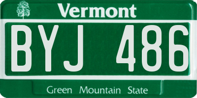 VT license plate BYJ486