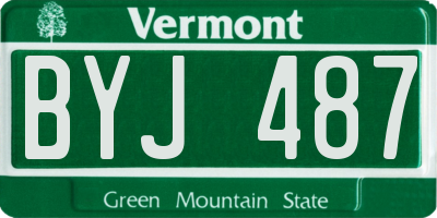 VT license plate BYJ487