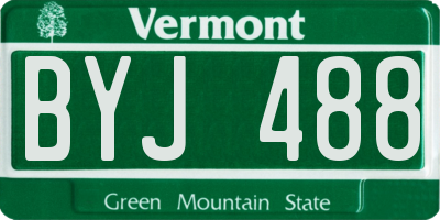VT license plate BYJ488