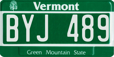 VT license plate BYJ489
