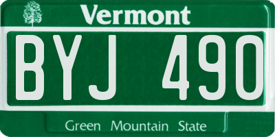VT license plate BYJ490