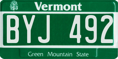 VT license plate BYJ492