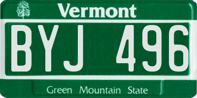 VT license plate BYJ496
