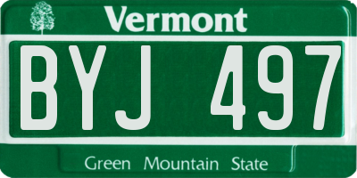 VT license plate BYJ497
