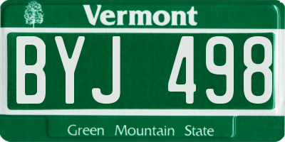 VT license plate BYJ498