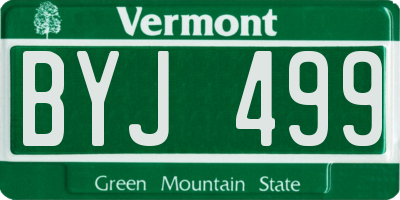 VT license plate BYJ499