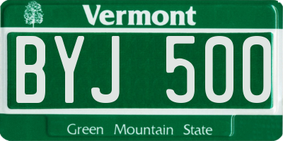 VT license plate BYJ500