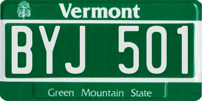 VT license plate BYJ501