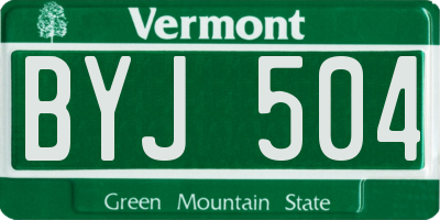VT license plate BYJ504