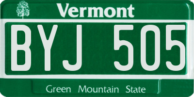 VT license plate BYJ505