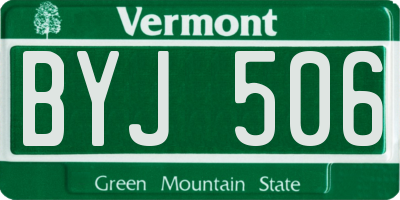 VT license plate BYJ506