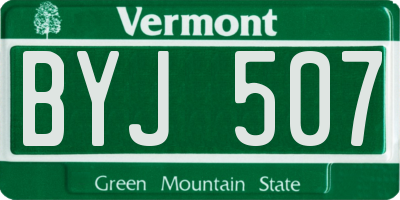 VT license plate BYJ507