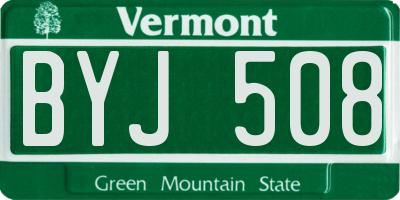 VT license plate BYJ508