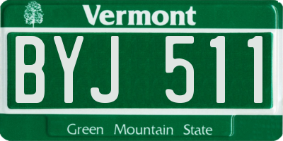 VT license plate BYJ511