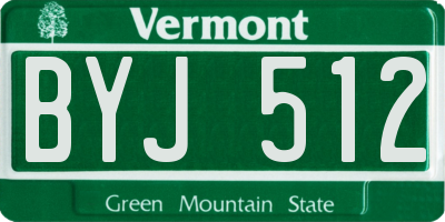 VT license plate BYJ512