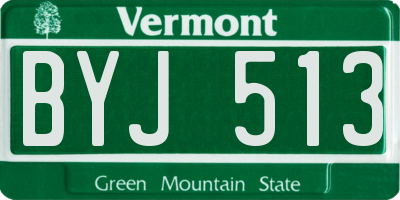 VT license plate BYJ513