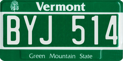 VT license plate BYJ514