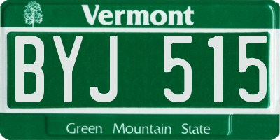 VT license plate BYJ515