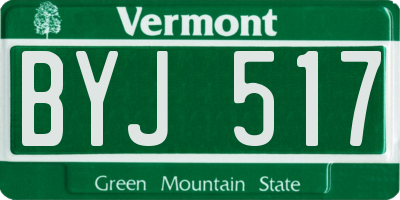 VT license plate BYJ517