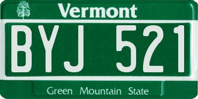 VT license plate BYJ521