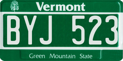 VT license plate BYJ523