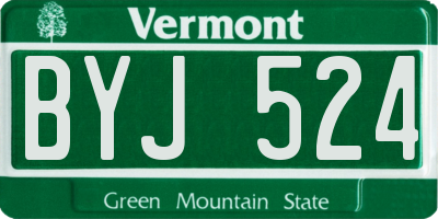 VT license plate BYJ524