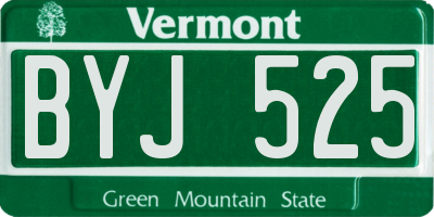 VT license plate BYJ525