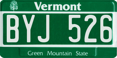 VT license plate BYJ526