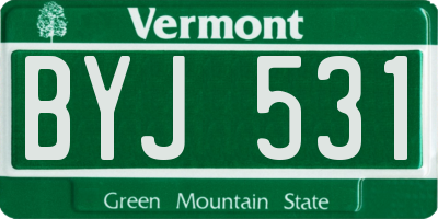 VT license plate BYJ531