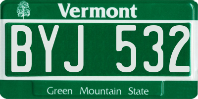 VT license plate BYJ532