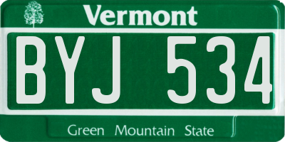 VT license plate BYJ534