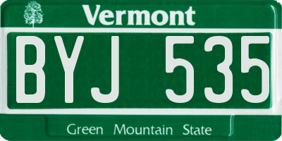 VT license plate BYJ535