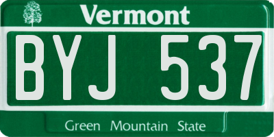 VT license plate BYJ537