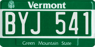 VT license plate BYJ541