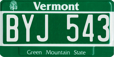 VT license plate BYJ543