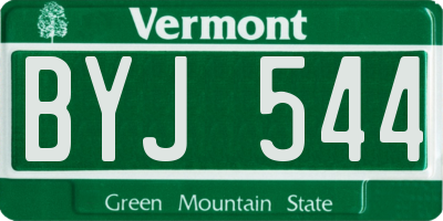 VT license plate BYJ544