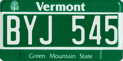 VT license plate BYJ545