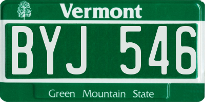 VT license plate BYJ546