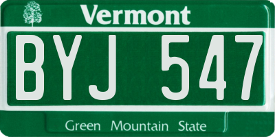 VT license plate BYJ547