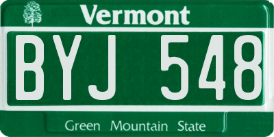 VT license plate BYJ548