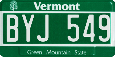 VT license plate BYJ549