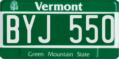 VT license plate BYJ550