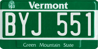 VT license plate BYJ551