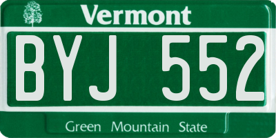 VT license plate BYJ552