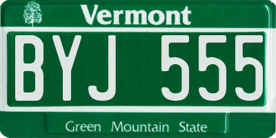 VT license plate BYJ555