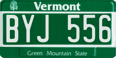 VT license plate BYJ556