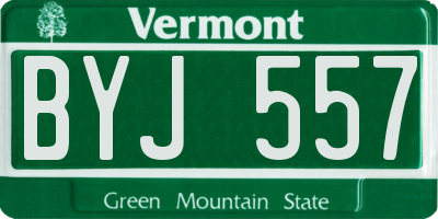 VT license plate BYJ557