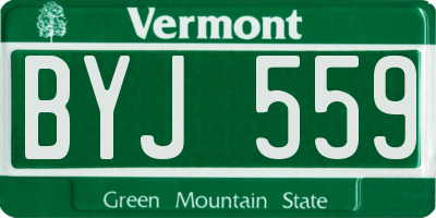VT license plate BYJ559