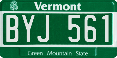 VT license plate BYJ561