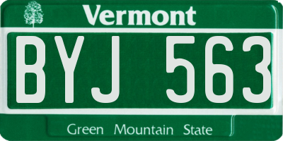 VT license plate BYJ563